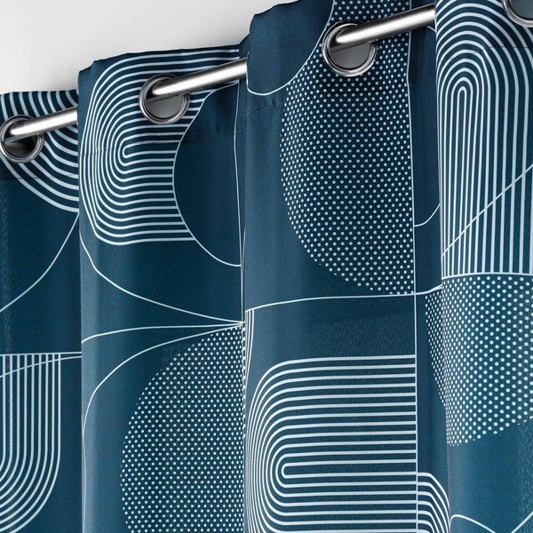 Zils aizkars 140x280 cm Esquisse – douceur d'intérieur-image-1