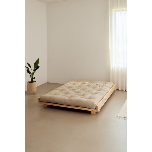Dabīga toņa priedes masīvkoka divvietīga gulta ar redelēm 160x200 cm Social Bed – Karup Design-image-4