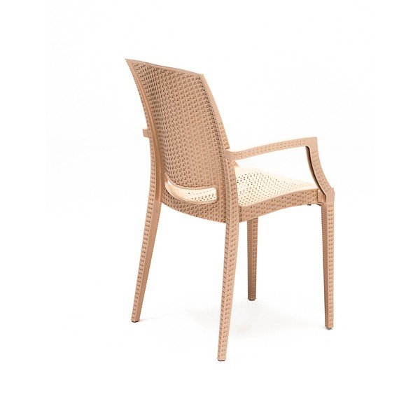 Bēšs mākslīgās rotangpalmas dārza pusdienu komplekts 4 personām Rattan – Floriane Garden-image-4