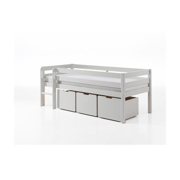 Balta paaugstināta gulta bērniem Vipack Pino, 90 x 200 cm-image-3