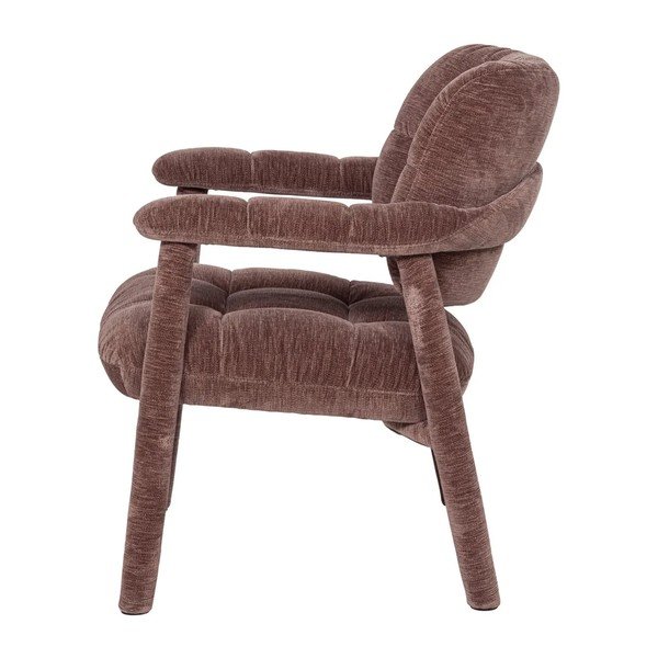 Dūmakaini rozā atpūtas krēsls no šenila auduma Loom – WOOOD-image-4