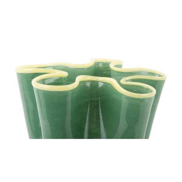 Zaļa stikla rokām darināta vāze (augstums 31,5 cm) Ruffles – PT LIVING-image-3