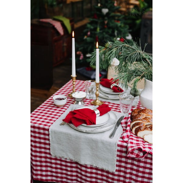 Lina salvetes (2 gab.) Red Gingham – Linen Tales-image-1