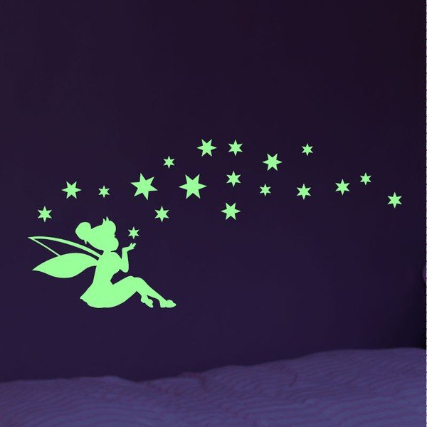 Sienas uzlīmes komplekts Ambiance Tall Fairy and Stars-image-1
