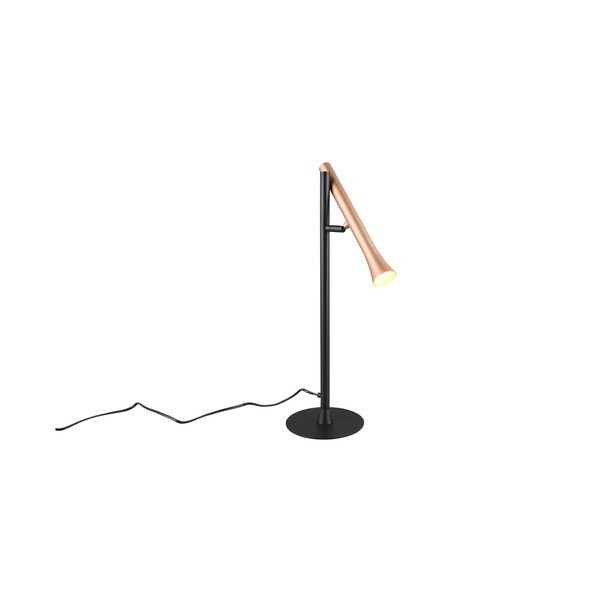 Melna/zelta krāsas LED galda lampa ar metāla abažūru (augstums 53 cm) Fiato – Trio-image-3