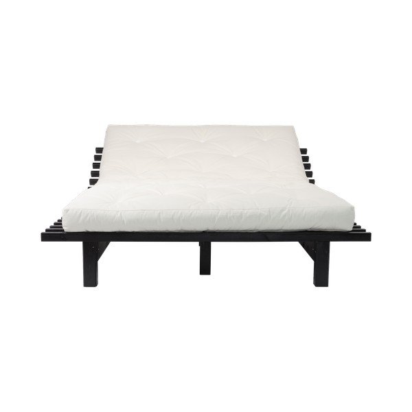 Divguļamā gulta no priedes koka ar matraci Karup Design Blues Comfort Mat Black Natural, 140 x 200 cm-image-3