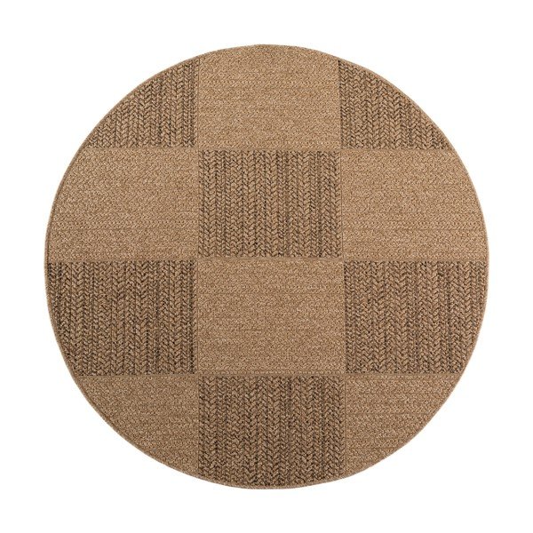 Brūns apaļš iekštelpu un āra paklājs ø 120 cm Timber 1405 – Ayyildiz Carpets