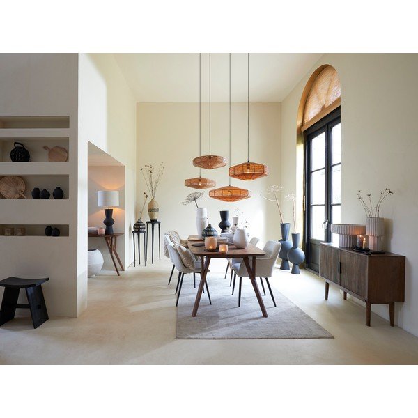 Tumši brūna masīvkoka zema kumode 100x80 cm Bitika – Light & Living-image-1