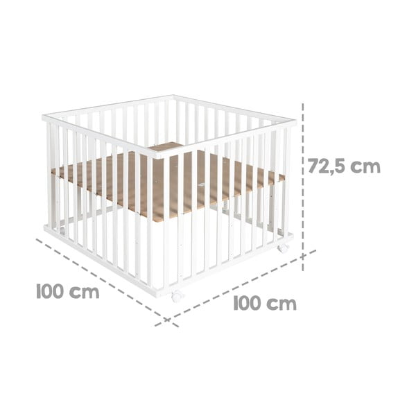 Balta bērnu sētiņa 100x100 cm Little stars – Roba-image-4