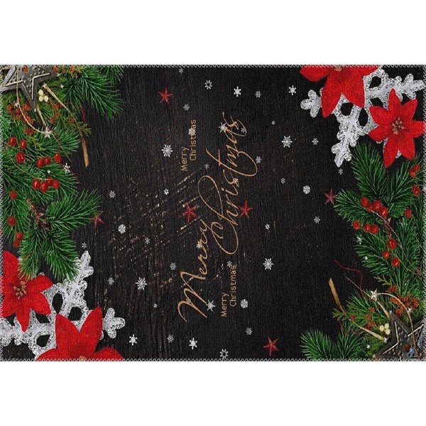 Carpet Vitaus Ziemassvētku perioda zīme, melna, 50 x 80 cm