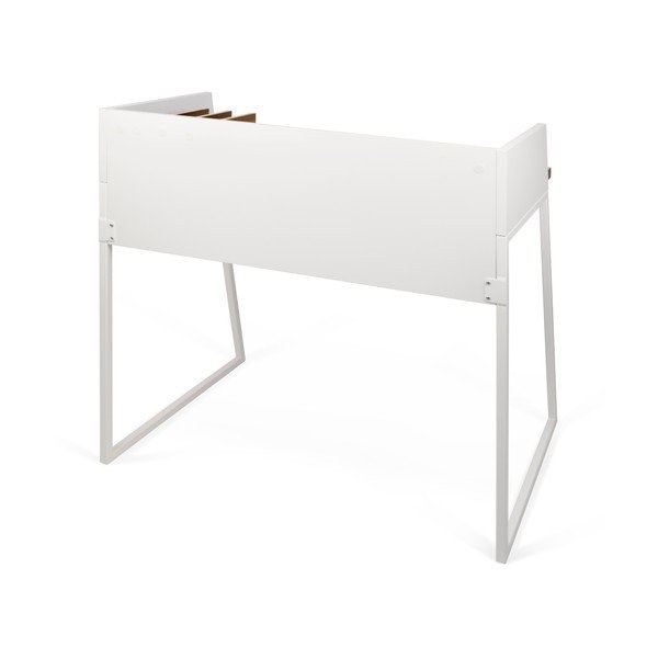 Balts darba galds ar riekstkoka detaļām TemaHome Volga-image-2