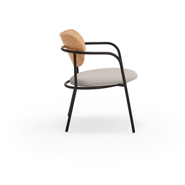 Pelēks atpūtas krēsls ar ozolkoka imitāciju Eclipse – Teulat-image-4