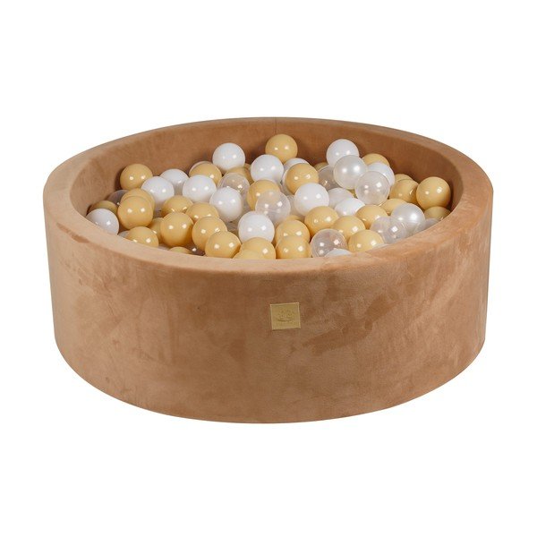 Gaiši brūns samta bumbu baseins ø 90x30 cm Montessori – Meowbaby