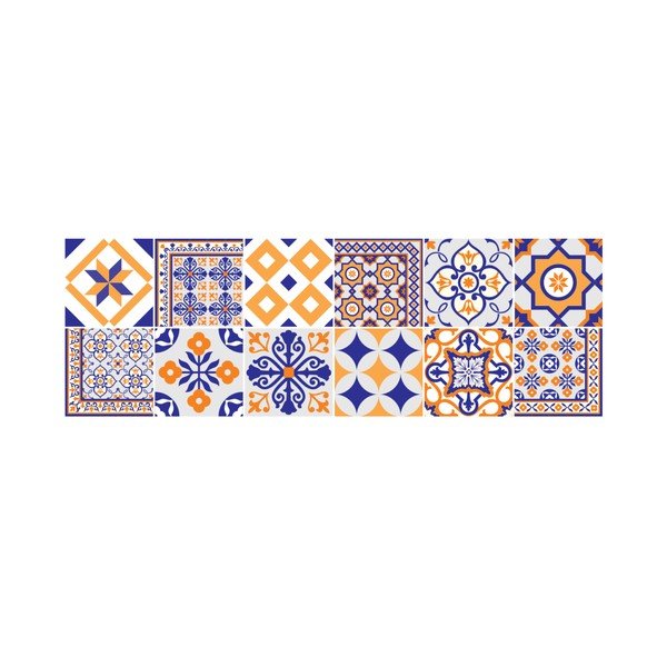 12 dekoratīvo sienas uzlīmju komplekts Ambiance Alenna, 20 x 20 cm-image-1