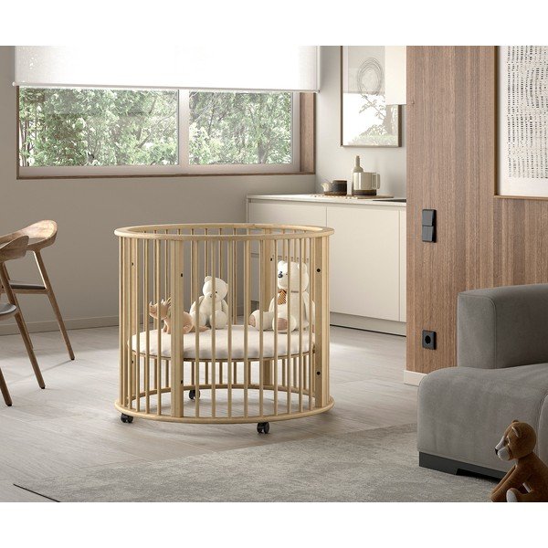 Dabīga toņa dižskābarža masīvkoka bērnu sētiņa 90x90 cm Dino – Vipack-image-1