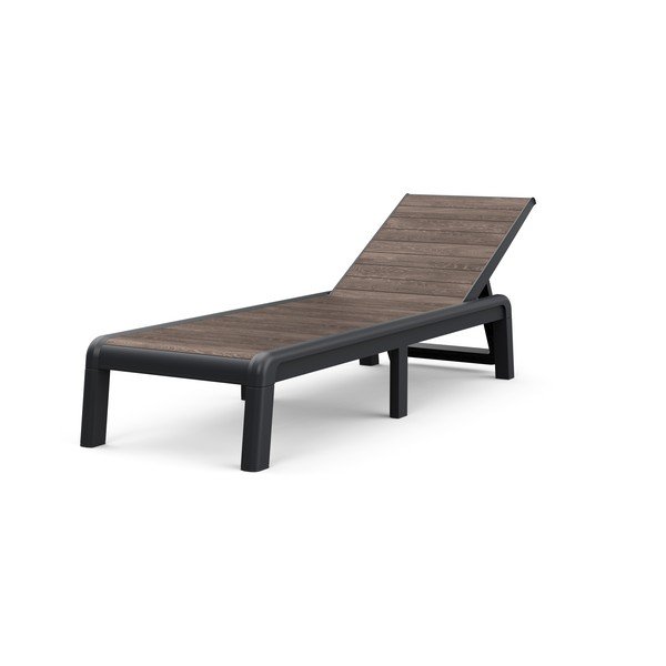 Tumši brūns plastmasas regulējams/saliekams dārza zvilnis Deco Porto – Keter