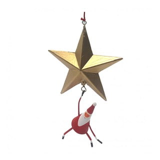 Piekaramais Ziemassvētku rotājums Santa Hanging in Star – G-Bork