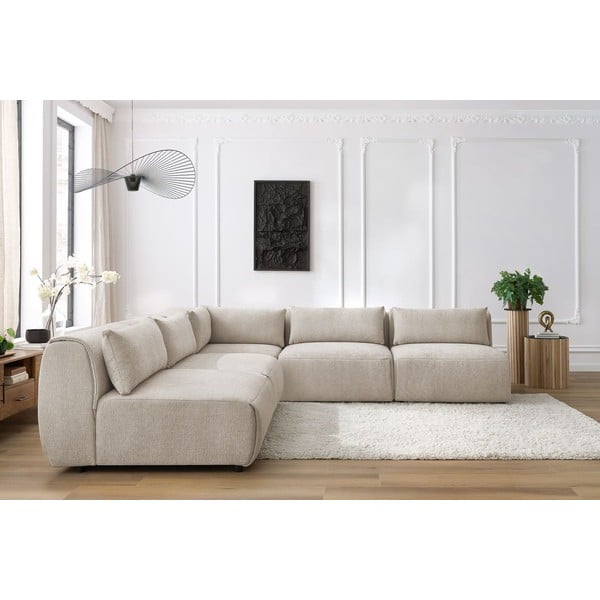 Bēšs stūra dīvāns (maināms stūris) Jeanne – Bobochic Paris-image-1