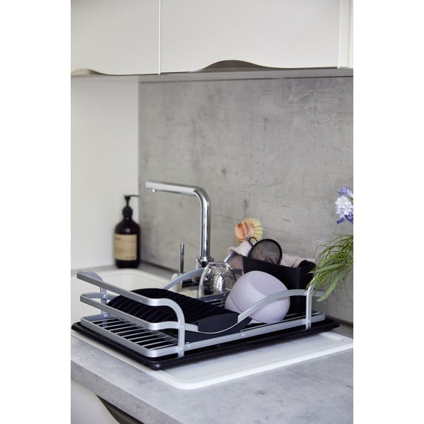 Melns alumīnija trauku žāvētājs Wenko Drip -image-3