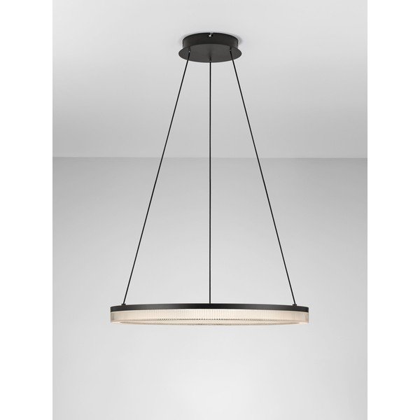 Matēti melna alumīnija LED piekaramā lampa ar regulējamu spilgtumu ar akrila stikla abažūru ø 60 cm Lonela – Nova Luce-image-4