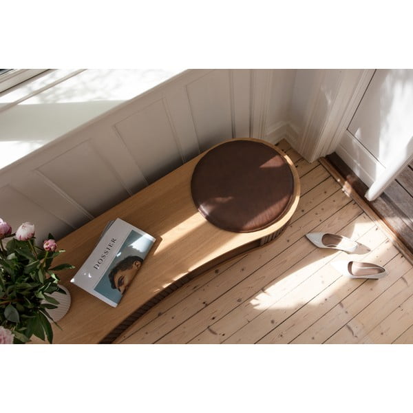 Brūns/dabīga toņa TV galdiņš ar ozolkoka imitāciju 140x40 cm Audacious – UMAGE-image-1