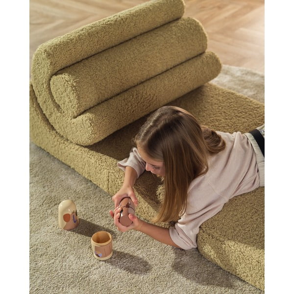 Zaļš bērnu atpūtas krēsls no buklē auduma Flipster – Wigiwama-image-3