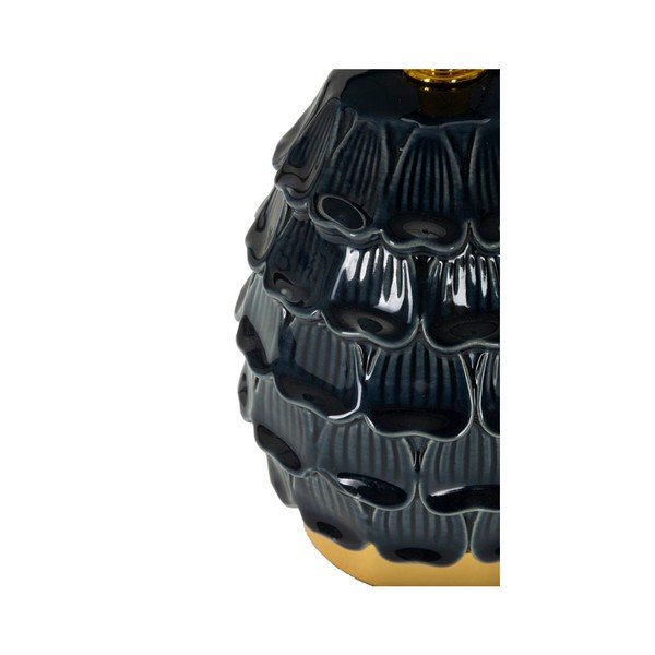 Zila keramikas galda lampa ar auduma abažūru (augstums 30,5 cm) Pigny – Mauro Ferretti-image-3