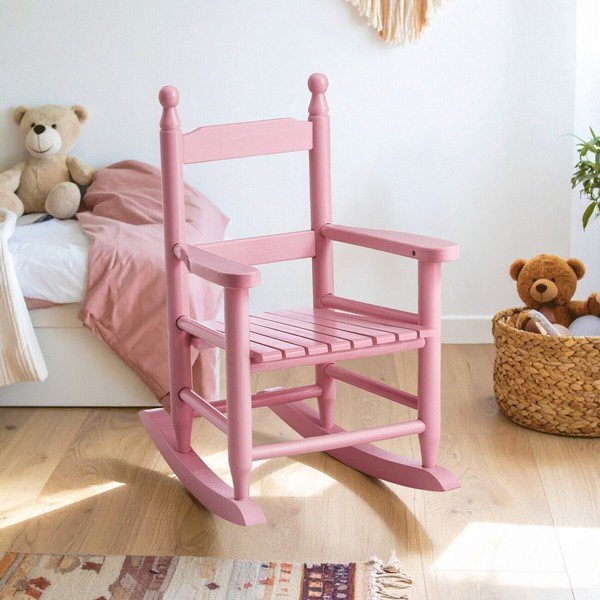 Rozā papeles masīvkoka bērnu krēsls – Premier Housewares-image-1