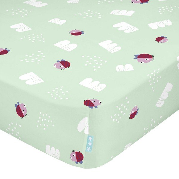 Bērnu kokvilnas palags Moshi Moshi Patchwork Animal, 60 x 120 cm