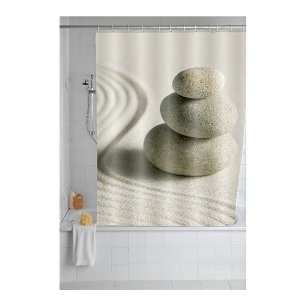 Pelēks dušas aizkars Wenko Sand, 180 x 200 cm-image-1