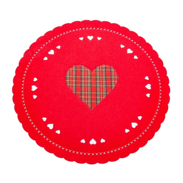 Tekstila galda paliktnis ø 30 cm Christmas Heart – Casa Selección