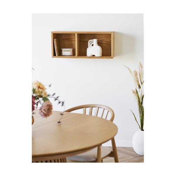 Dabīga toņa daudzlīmeņu sienas plaukts ar ozolkoka imitāciju 71 cm Oshawa – House Nordic-image-1