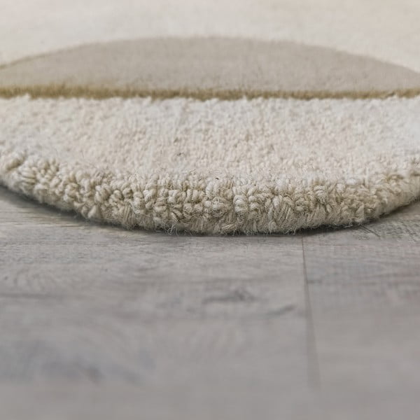 Pelēkbēšs ar rokām darināts vilnas paklājs 120x170 cm Mia Scallop Frame – Flair Rugs-image-4