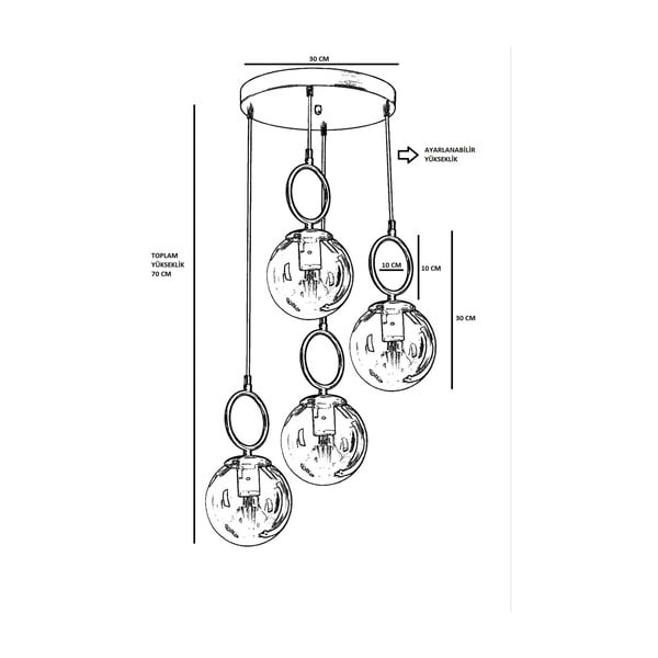 Balta/misiņa krāsas piekaramā lampa ar stikla abažūru ø 30 cm Morino – Opviq lights-image-3