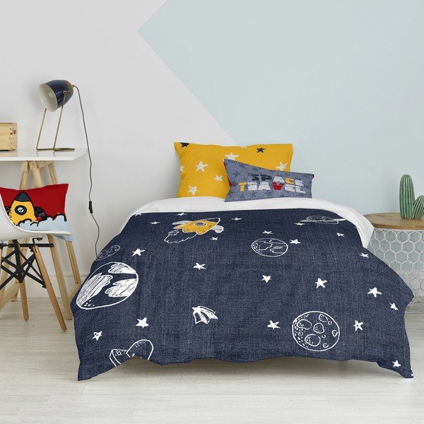 Vienguļamā kokvilnas bērnu gultas veļa 140x200 cm Starspace – Mr. Fox-image-3