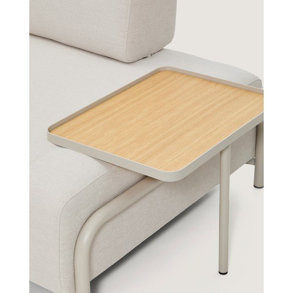 Bēšs modulārais dīvāns no šenila auduma 220 cm Compo – Kave Home-image-1