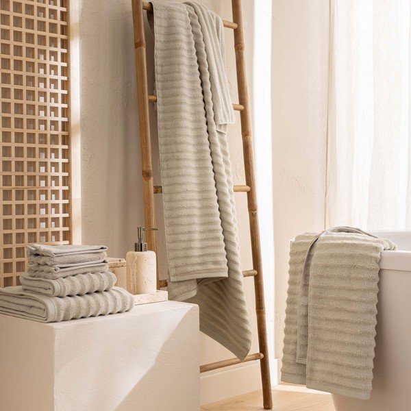 Bēšs frotē kokvilnas dvielis 50x90 cm Maya – douceur d'intérieur-image-3