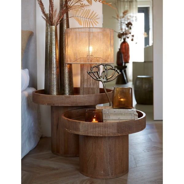 Mango masīvkoka apaļš sānu galdiņš ø 60 cm Kalomo – Light & Living-image-1