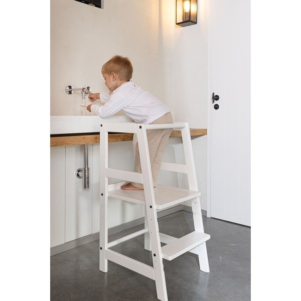 Balts dižskābarža masīvkoka bērnu kāpslītis Forrest – Vipack-image-1