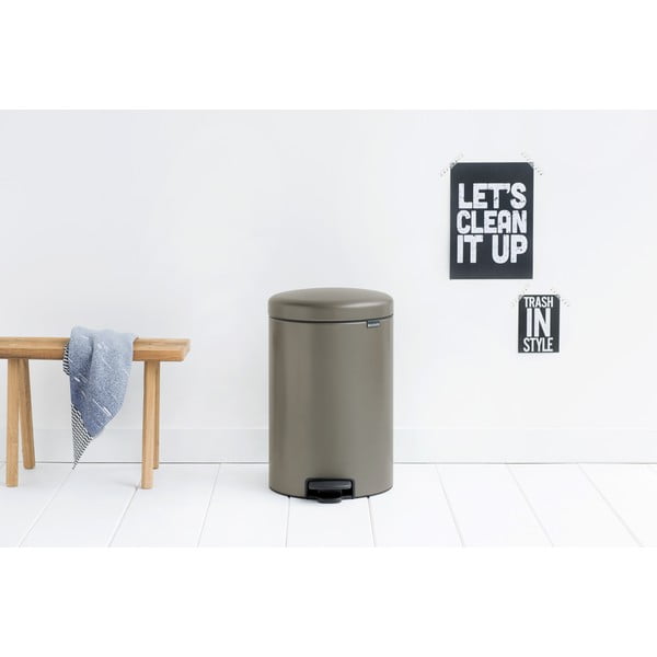 Pelēka tērauda atkritumu tvertne ar pedāli 20 l NewIcon – Brabantia-image-1