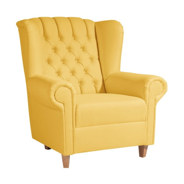 Max Winzer Vary Ādas krēsls ar dzeltenām ausīm