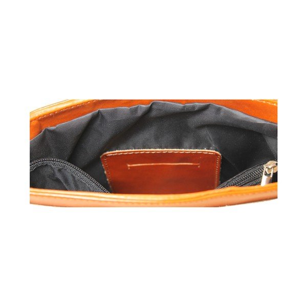 Konjaka brūnas ādas rokassomiņa Chicca Borse Valeria-image-1