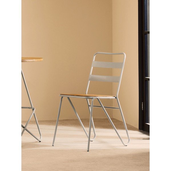 Pelēks/dabīga toņa gobas masīvkoka pusdienu krēsls District – Premier Housewares-image-1