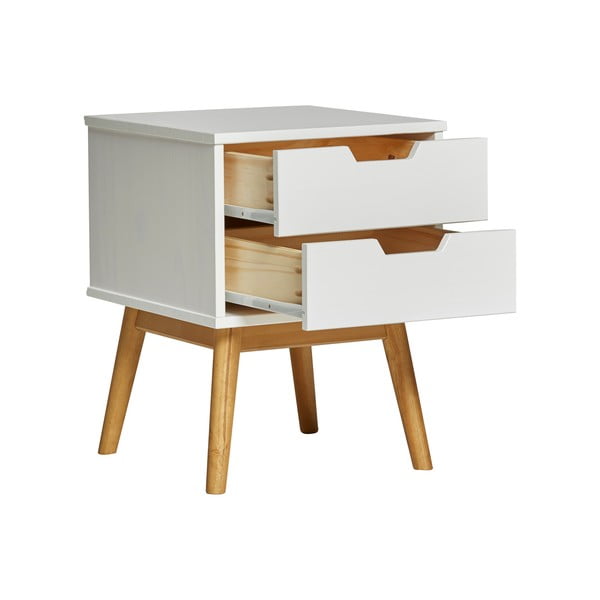 Balts priedes masīvkoka naktsgaldiņš Marckeric Baku-image-4