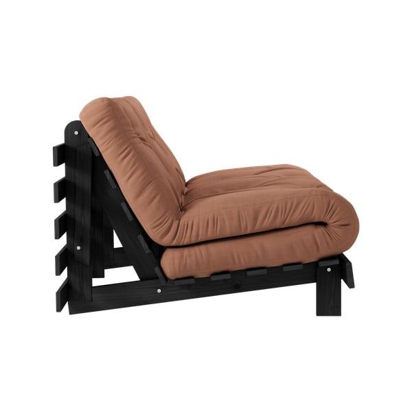 Ķieģeļu sarkans salokāms dīvāns 140 cm Roots Black Night – Karup Design-image-4