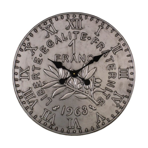 Sienas pulkstenis sudraba monētas dekorā Antic Line, ø 60 cm