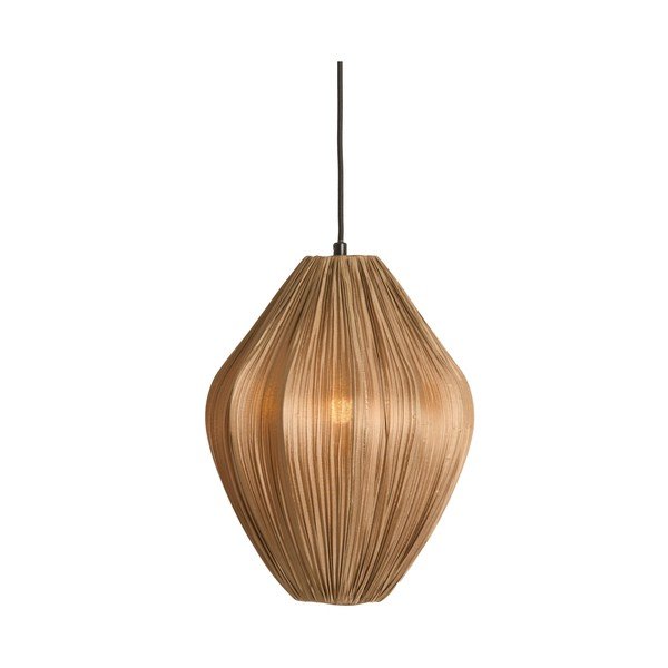 Brūna piekaramā lampa ar auduma abažūru ø 12 cm Verita – Light & Living-image-1