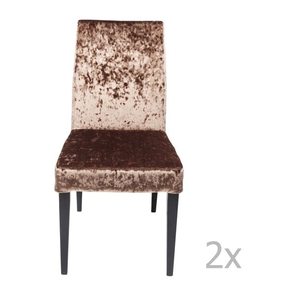 2 brūnu pusdienu krēslu komplekts ar dižskābarža koka kājām Kare Design Mara
