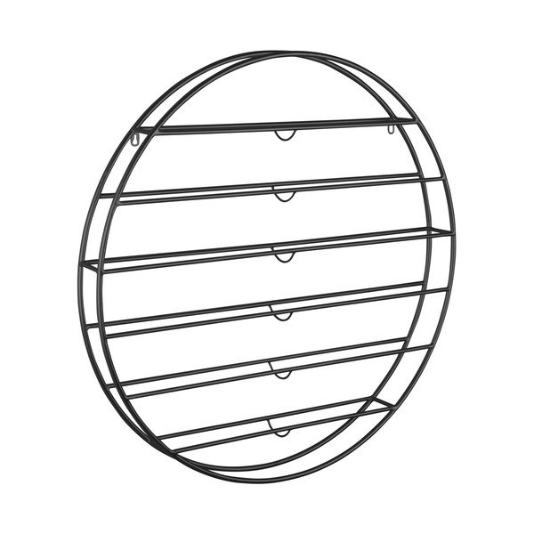 Melns sienas metāla vīna plaukts pudeļu skaits 12 80x80x9 cm Redondo – PT LIVING-image-3