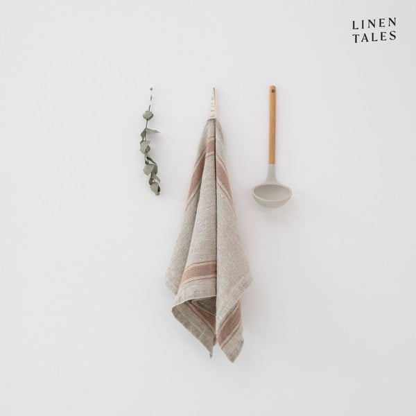 Lina trauku dvielis 40x65 cm Beige Stripe Vintage – Linen Tales